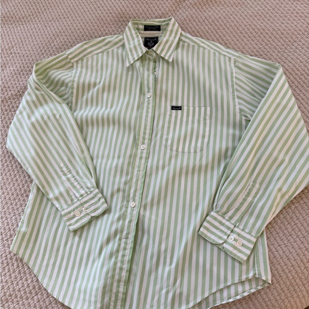 Faconnable Green Striped Women’s Shirt